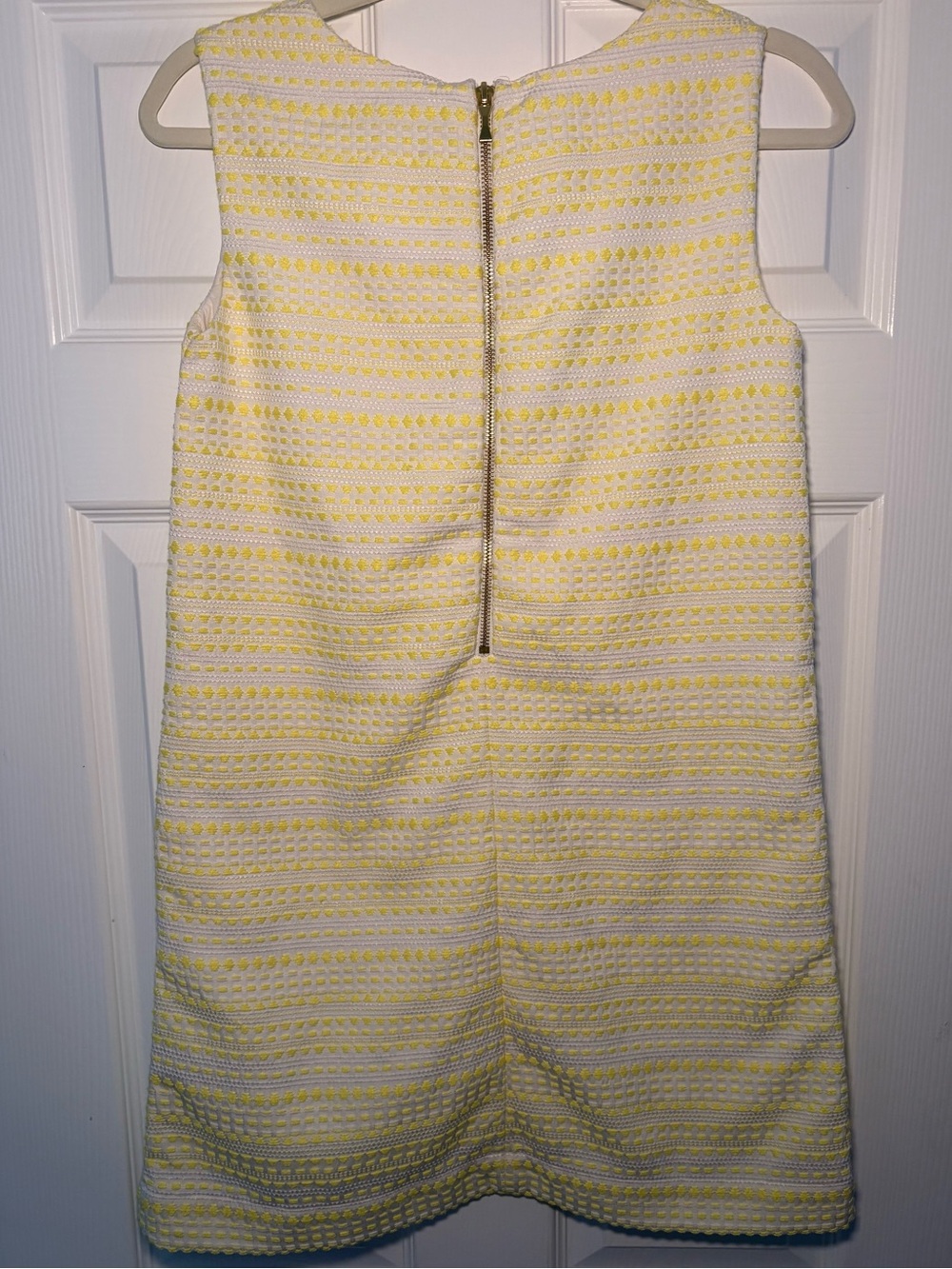 Kate Spade New York Girls Yellow White Jacquard Bow Shift Dress Size 14Y - Picture 2 of 4